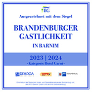 Comfort Hotel Bernau - Auszeichnung Brandenburger Gastlichkeit 2023/2024