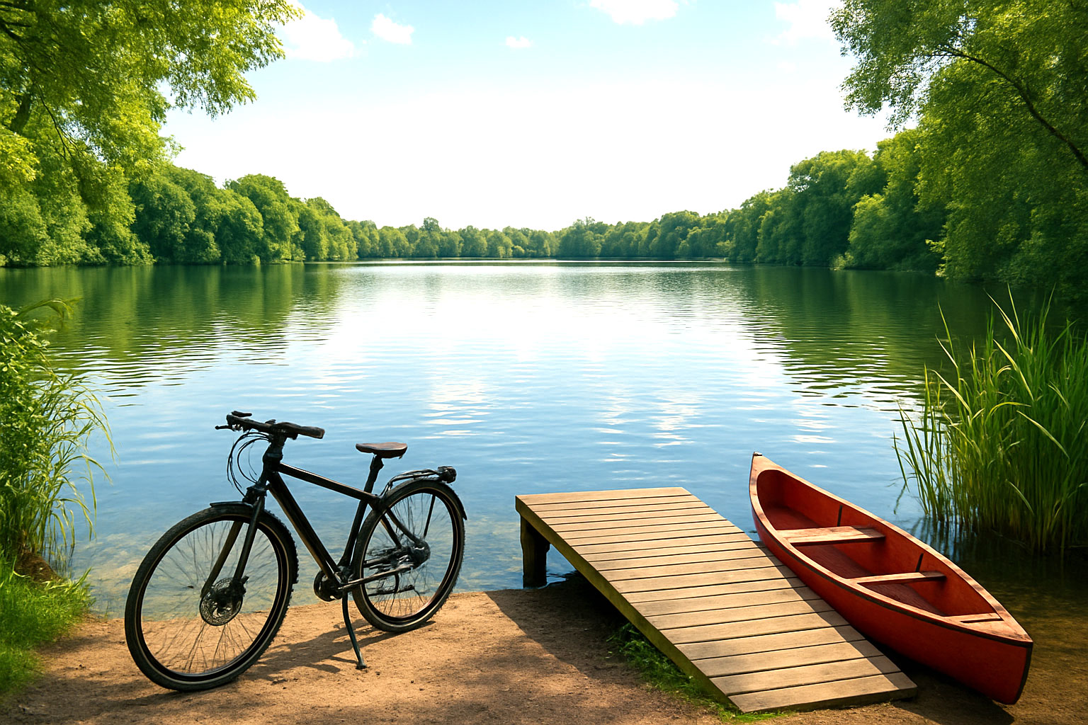 Comfort Hotel Bernau - charmant & familiär geführtes 3-Sterne-Hotel *** vor den Toren Berlins. Freizeit & Umgebung - Zwischen Naturidylle und Hauptstadtflair - Willkommen in Bernau - Ruhiger-See-mit-Fahrrad-und-Kanu